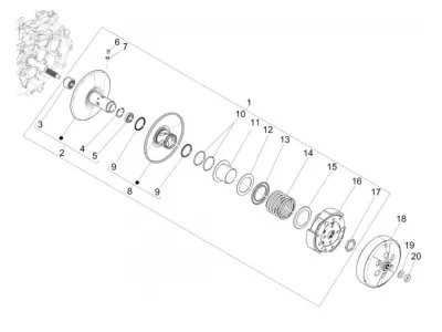 Rear pulley - clutch